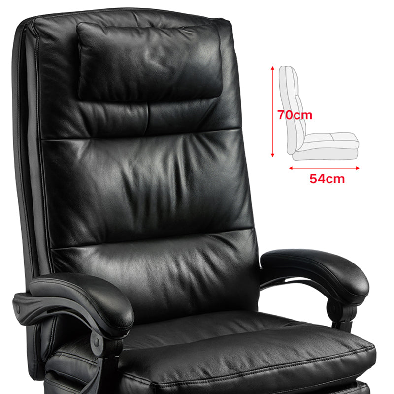 Black Leather Arm Chair Adjustable Seat Height Managers Chair