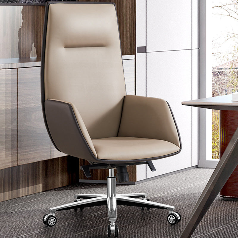 Modern Armless Office Chair Leather Tilt Mechanism No Distressing Desk Chair