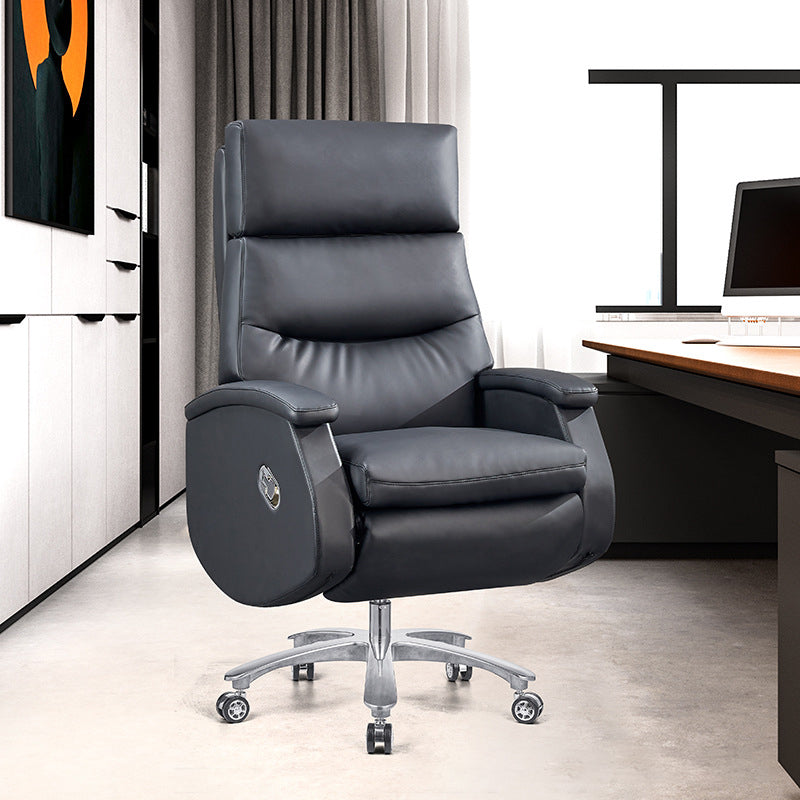 Modern Armless Office Chair Leather No Distressing Ergonomic Desk Chair