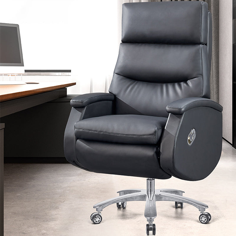 Modern Armless Office Chair Leather No Distressing Ergonomic Desk Chair