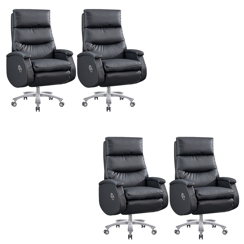 Modern Armless Office Chair Leather No Distressing Ergonomic Desk Chair