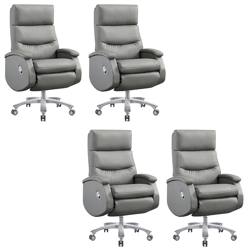 Modern Armless Office Chair Leather No Distressing Ergonomic Desk Chair