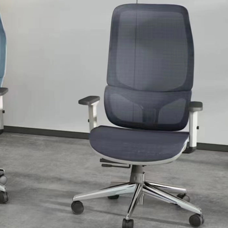 Modern Fixed Arms Chair High Back Black/Gray Mesh Desk Chair with Wheels