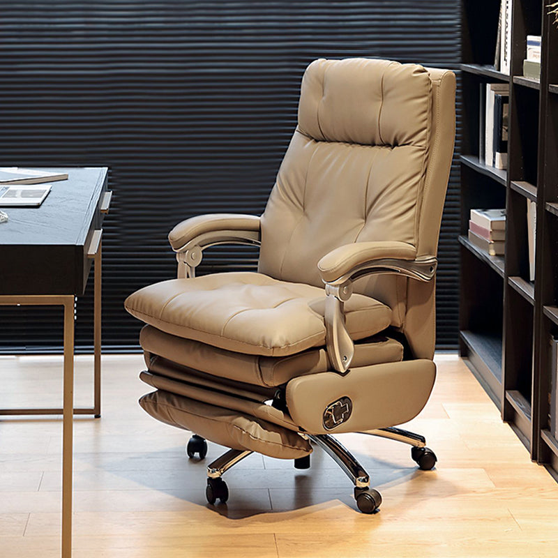 Removable Arms Office Chair Leather Tilt Mechanism No Distressing Ergonomic Desk Chair