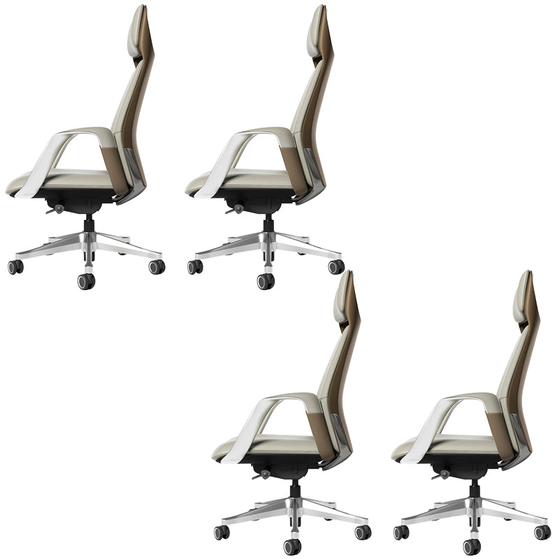 Modern Office Chair Leather Tilt Mechanism No Distressing Ergonomic Desk Chair with Wheels