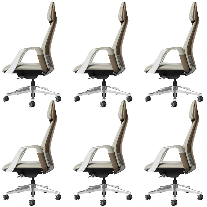 Modern Office Chair Leather Tilt Mechanism No Distressing Ergonomic Desk Chair with Wheels