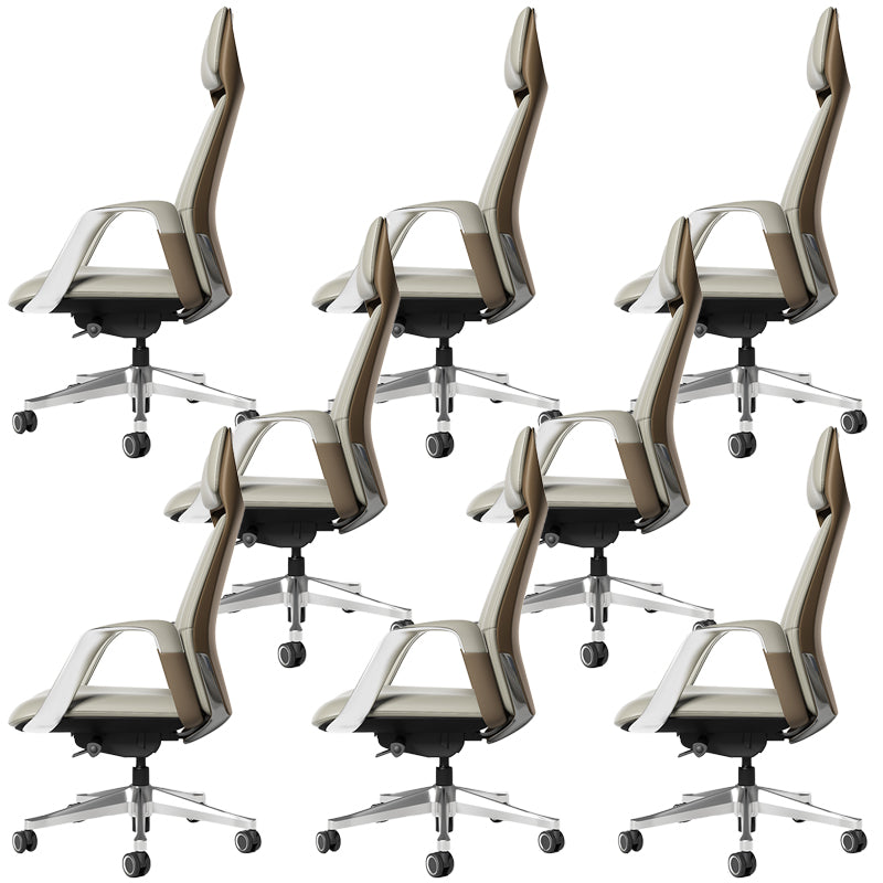 Modern Office Chair Leather Tilt Mechanism No Distressing Ergonomic Desk Chair with Wheels