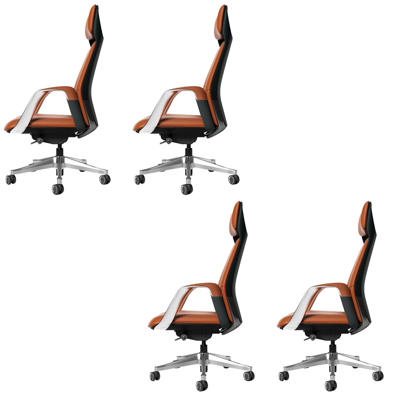 Modern Office Chair Leather Tilt Mechanism No Distressing Ergonomic Desk Chair with Wheels