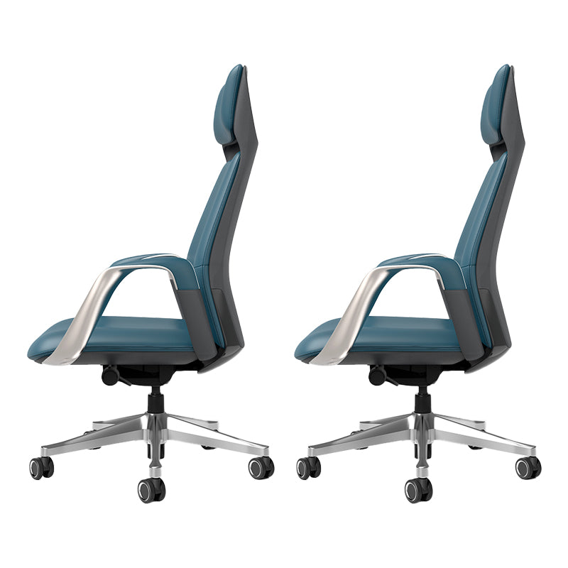 Modern Office Chair Leather Tilt Mechanism No Distressing Ergonomic Desk Chair with Wheels