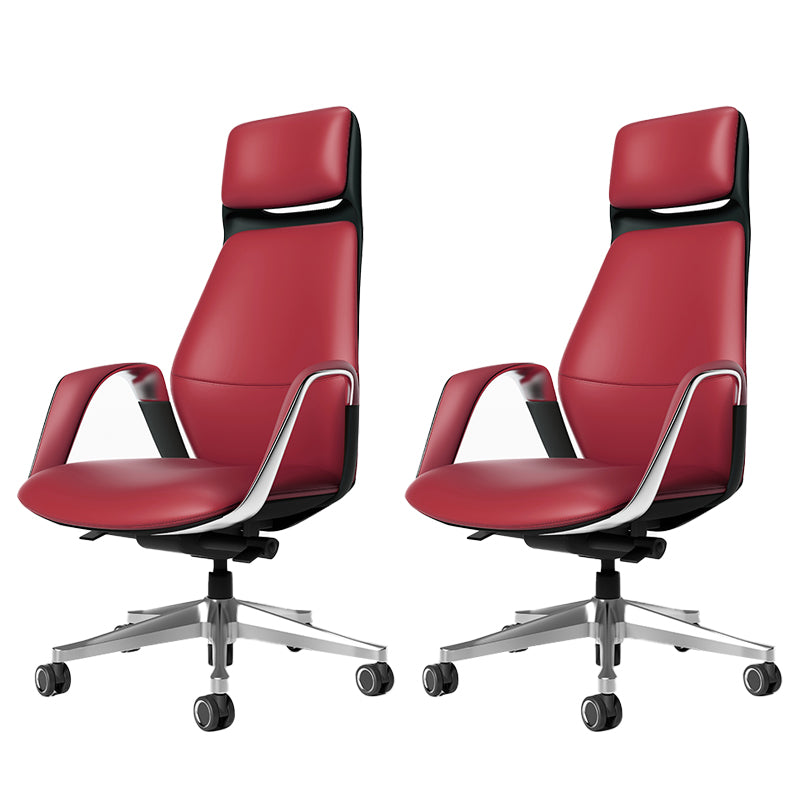 Modern Office Chair Leather Tilt Mechanism No Distressing Ergonomic Desk Chair with Wheels