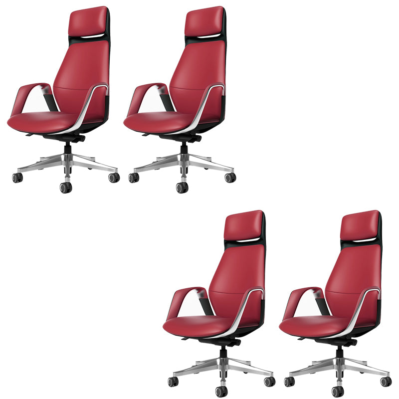 Modern Office Chair Leather Tilt Mechanism No Distressing Ergonomic Desk Chair with Wheels