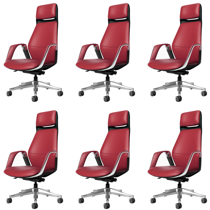 Modern Office Chair Leather Tilt Mechanism No Distressing Ergonomic Desk Chair with Wheels