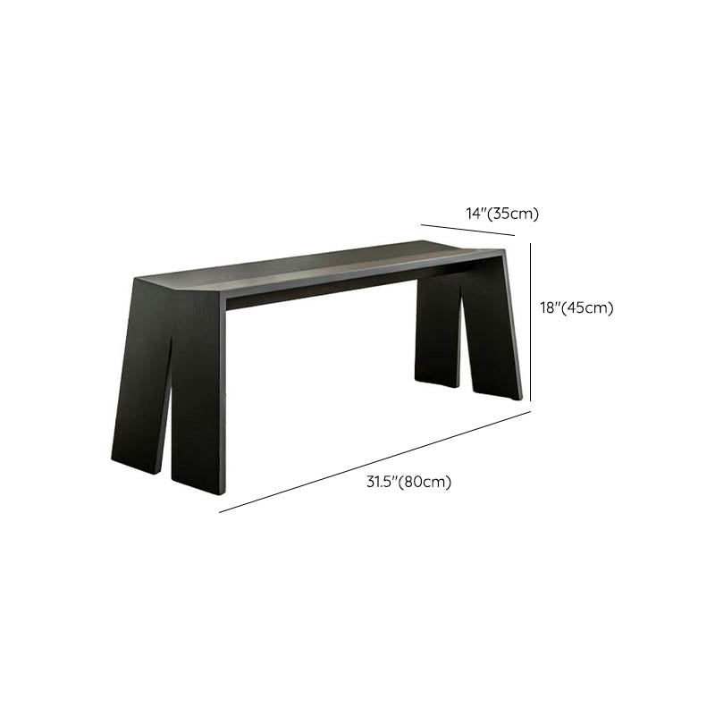 Modern Pine Wood Bench Black Seating Bench with Double Pedestal