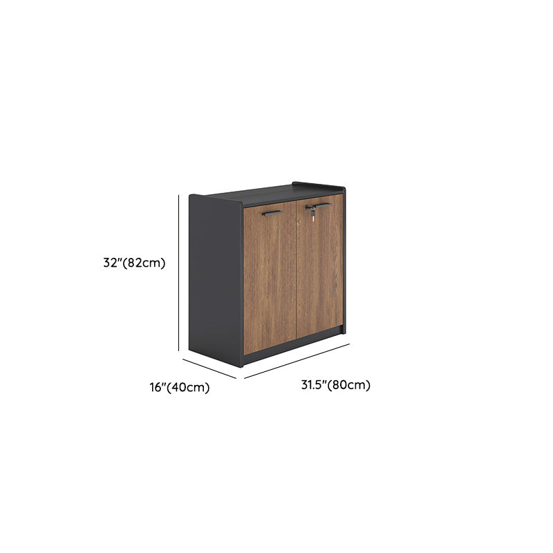 Contemporary File Cabinet Wooden Frame Key Lock File Cabinet for Office