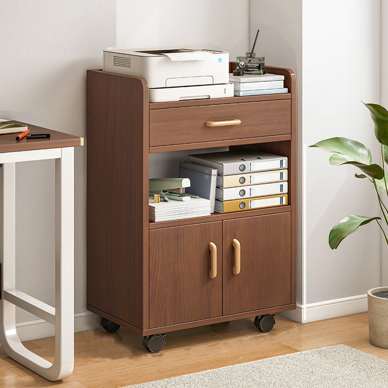 Modern Cabinet Wood Drawers Storage Shelves Filing Cabinet with Wheels