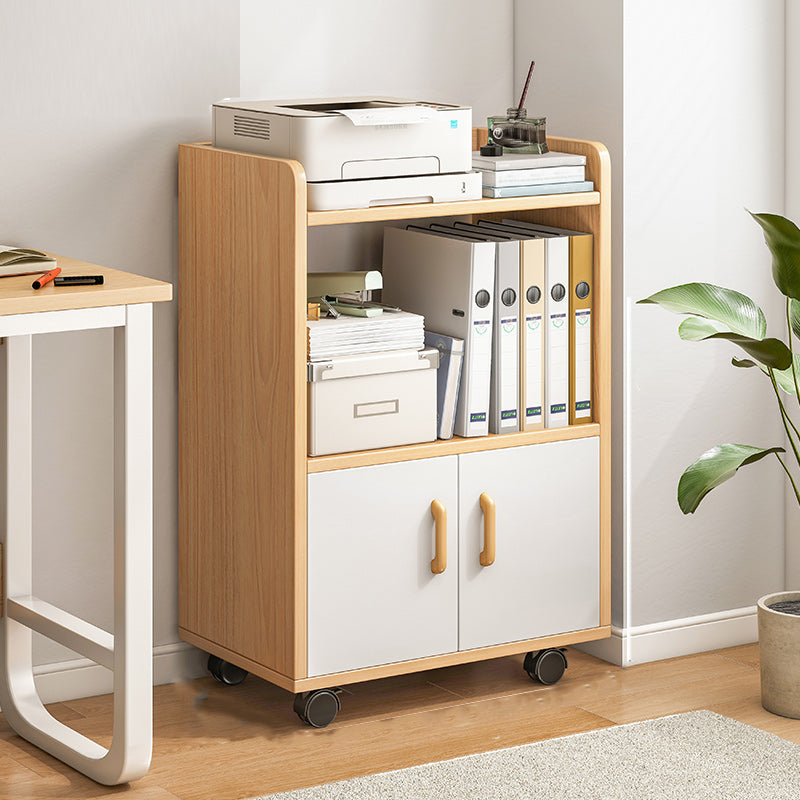 Modern Cabinet Wood Drawers Storage Shelves Filing Cabinet with Wheels