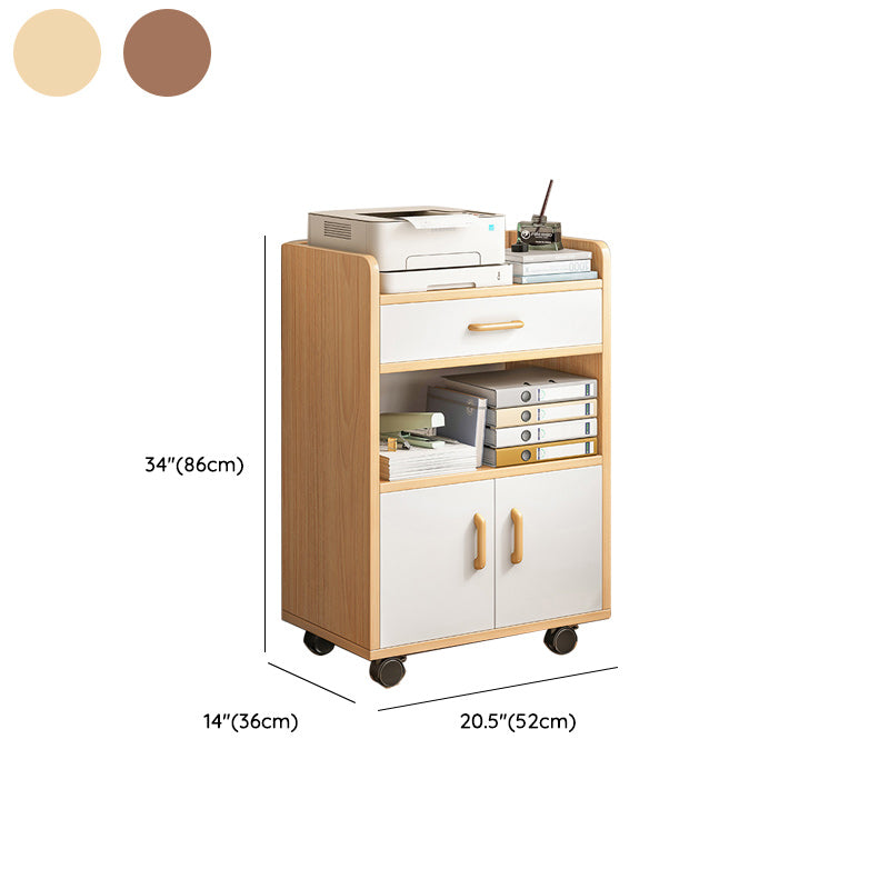 Modern Cabinet Wood Drawers Storage Shelves Filing Cabinet with Wheels