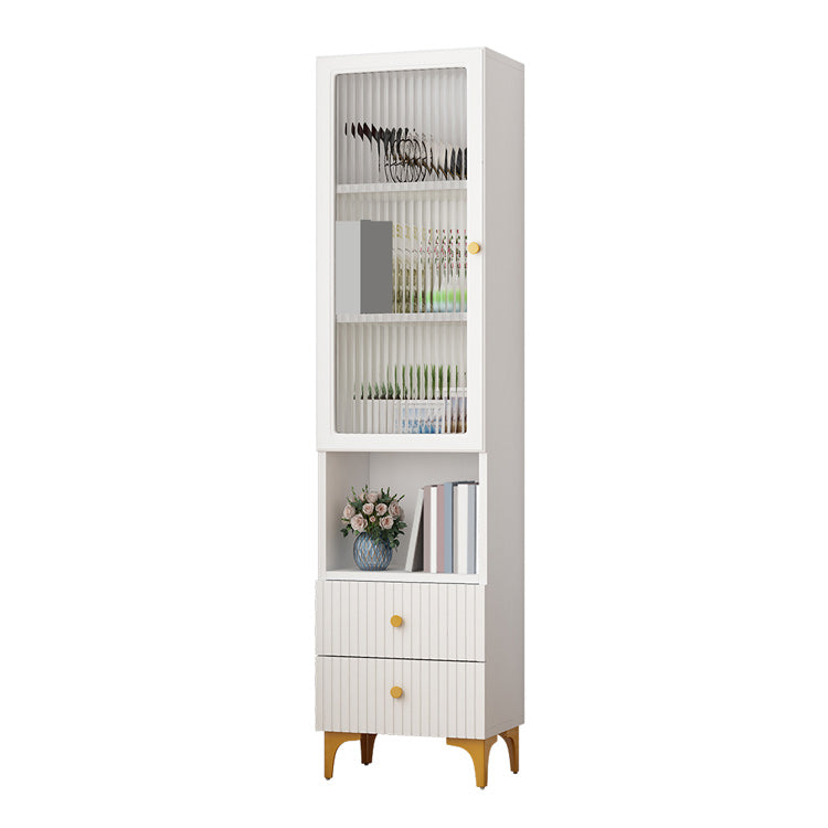 Contemporary Glass Paned Accent Cabinet 2 - Drawer Side Cabinet