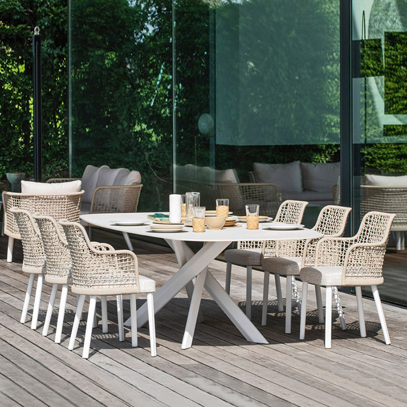 Contemporary Metal Outdoors Dining Chairs Open Back Outdoor Bistro Chairs