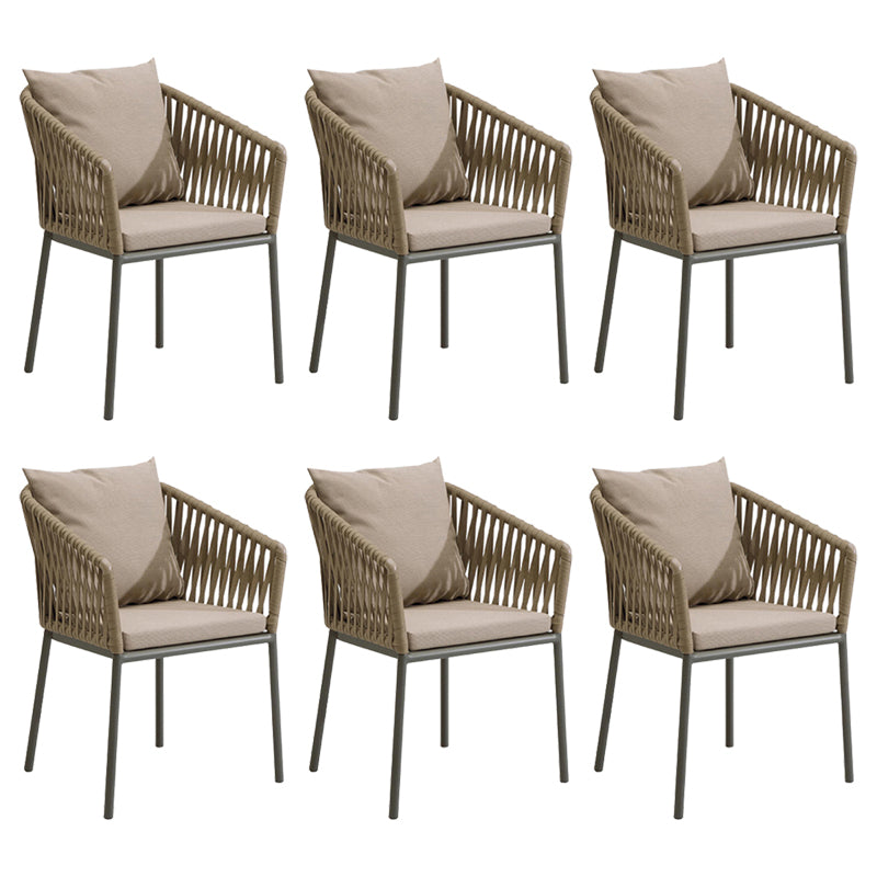 Contemporary Metal Outdoors Dining Chairs Open Back Outdoor Bistro Chairs