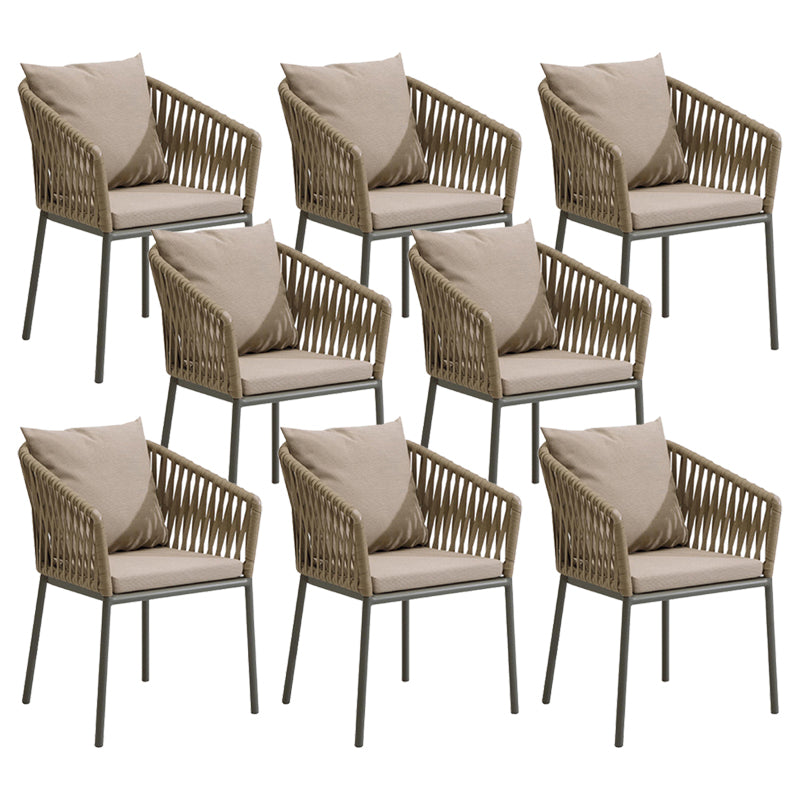 Contemporary Metal Outdoors Dining Chairs Open Back Outdoor Bistro Chairs