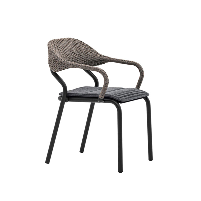 Contemporary Metal Outdoors Dining Chairs Open Back Outdoor Bistro Chairs