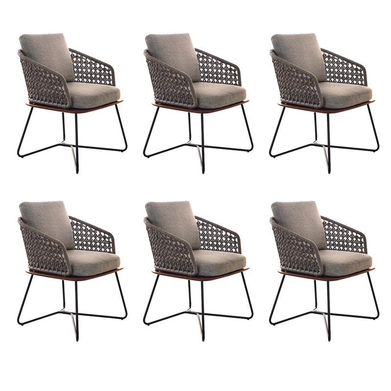 Contemporary Metal Outdoors Dining Chairs Open Back Outdoor Bistro Chairs