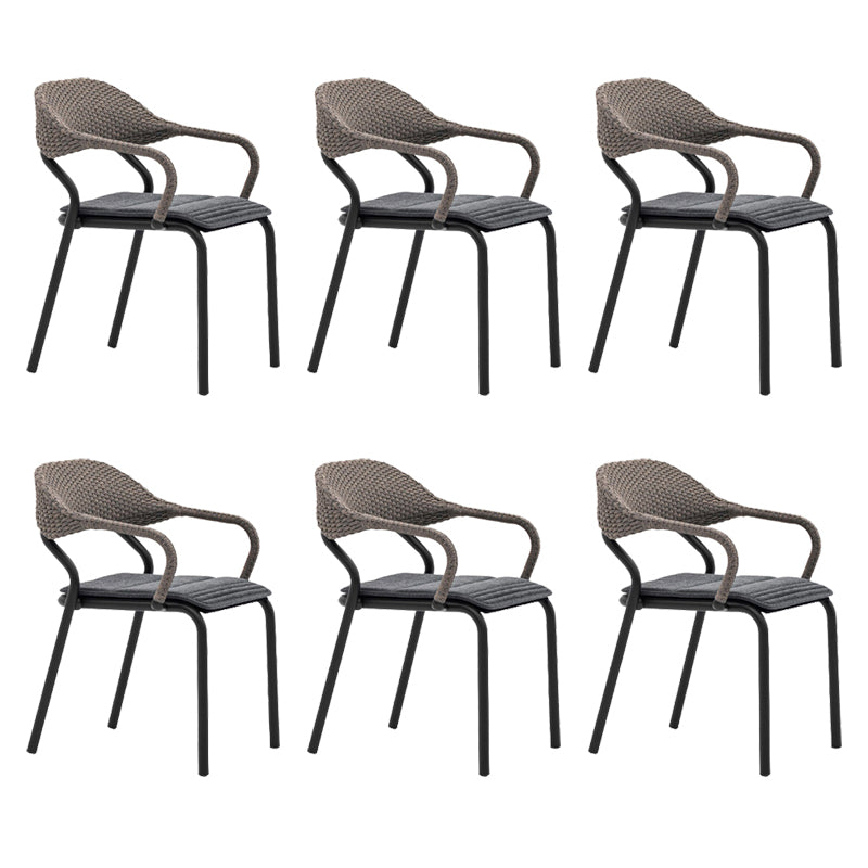 Contemporary Metal Outdoors Dining Chairs Open Back Outdoor Bistro Chairs