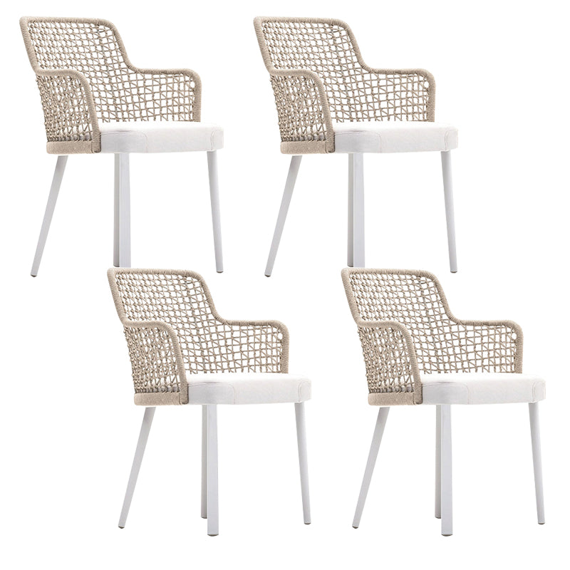 Contemporary Metal Outdoors Dining Chairs Open Back Outdoor Bistro Chairs