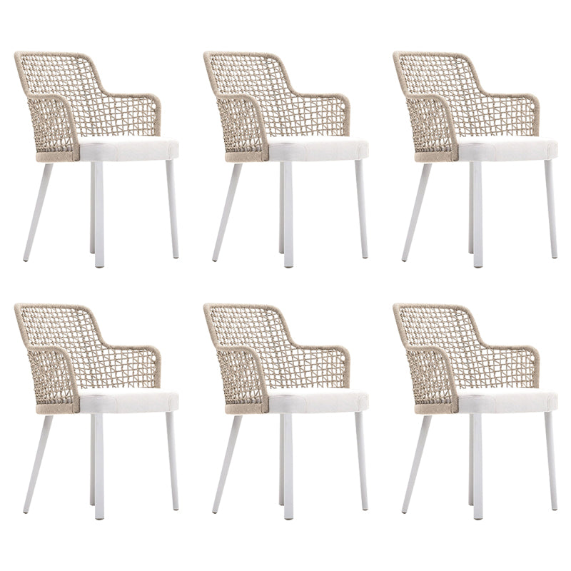 Contemporary Metal Outdoors Dining Chairs Open Back Outdoor Bistro Chairs