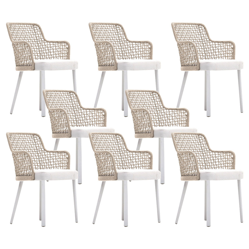 Contemporary Metal Outdoors Dining Chairs Open Back Outdoor Bistro Chairs