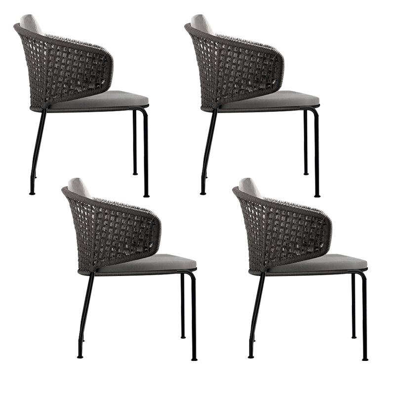 Contemporary Metal Outdoors Dining Chairs Open Back Outdoor Bistro Chairs