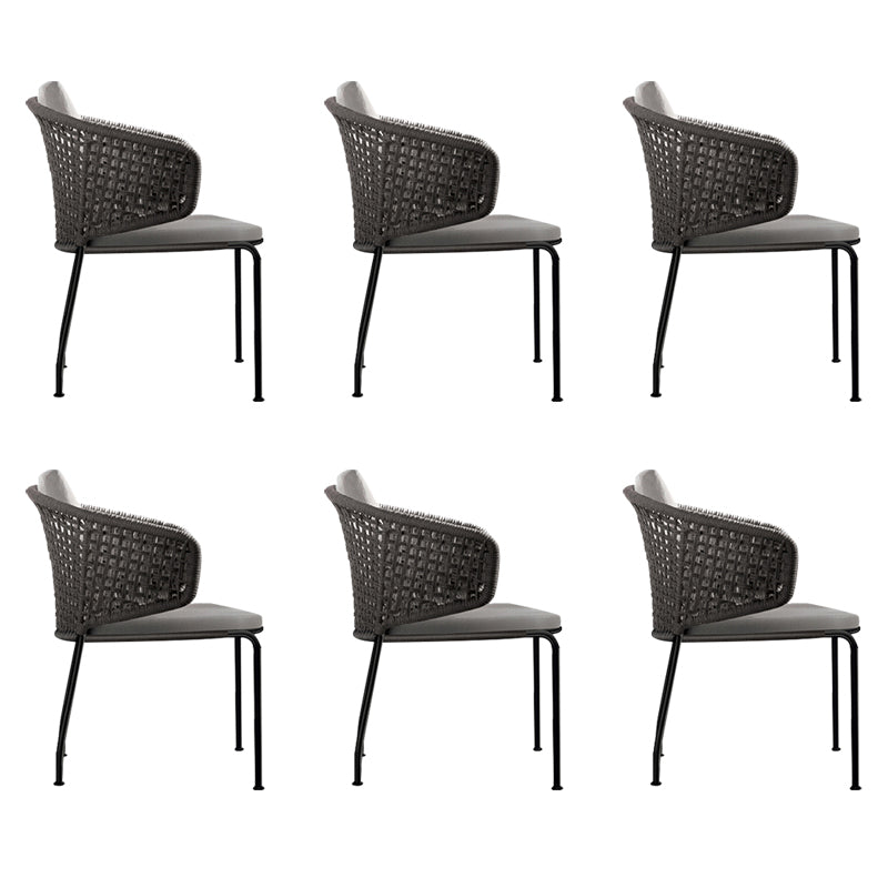 Contemporary Metal Outdoors Dining Chairs Open Back Outdoor Bistro Chairs