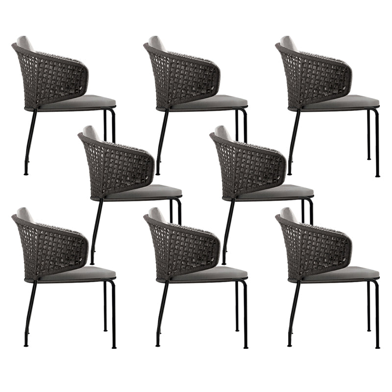 Contemporary Metal Outdoors Dining Chairs Open Back Outdoor Bistro Chairs