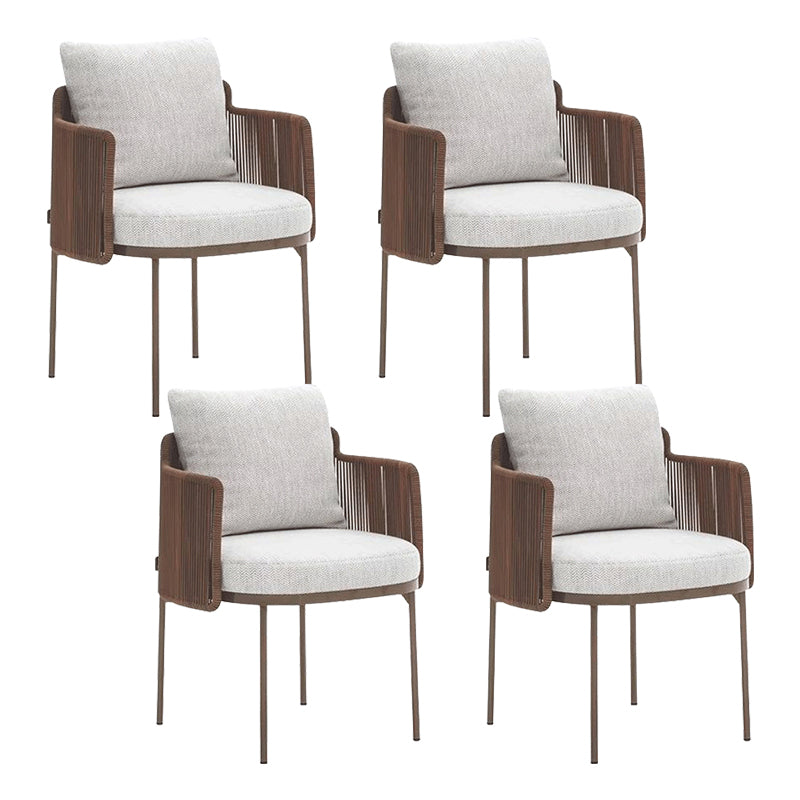 Contemporary Metal Outdoors Dining Chairs Open Back Outdoor Bistro Chairs