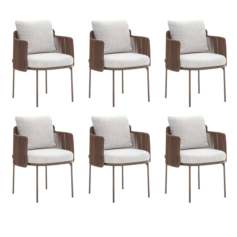 Contemporary Metal Outdoors Dining Chairs Open Back Outdoor Bistro Chairs