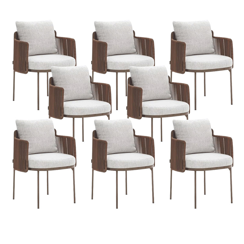 Contemporary Metal Outdoors Dining Chairs Open Back Outdoor Bistro Chairs