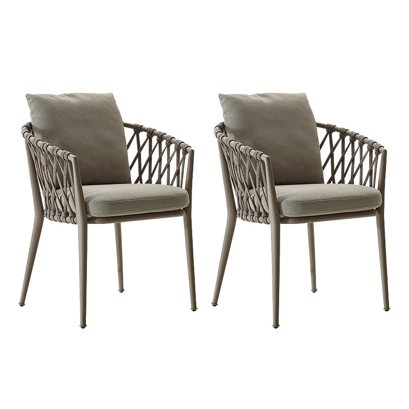 Contemporary Metal Outdoors Dining Chairs Open Back Outdoor Bistro Chairs