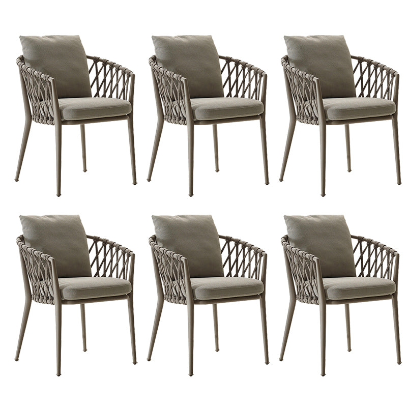 Contemporary Metal Outdoors Dining Chairs Open Back Outdoor Bistro Chairs