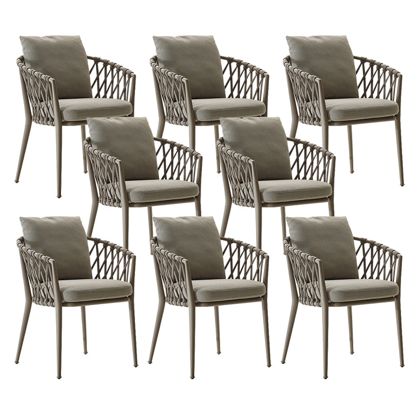 Contemporary Metal Outdoors Dining Chairs Open Back Outdoor Bistro Chairs