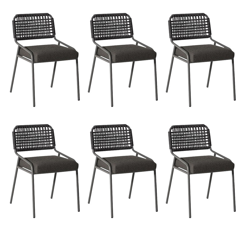 Contemporary Metal Outdoors Dining Chairs Open Back Outdoor Bistro Chairs