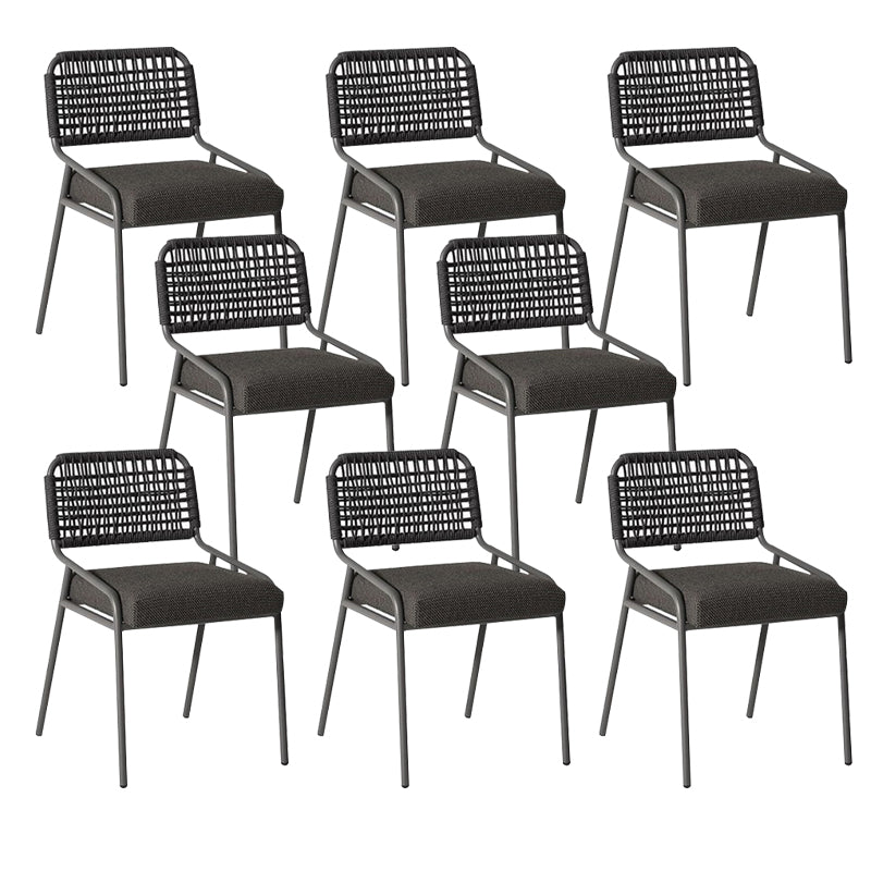 Contemporary Metal Outdoors Dining Chairs Open Back Outdoor Bistro Chairs