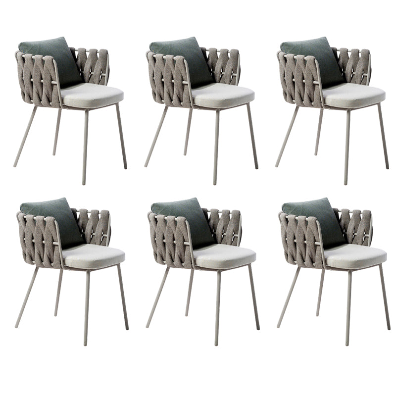 Contemporary Metal Outdoors Dining Chairs Open Back Outdoor Bistro Chairs