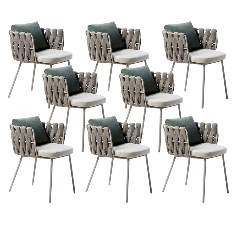 Contemporary Metal Outdoors Dining Chairs Open Back Outdoor Bistro Chairs