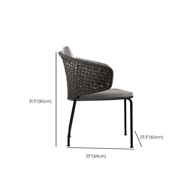 Contemporary Metal Outdoors Dining Chairs Open Back Outdoor Bistro Chairs