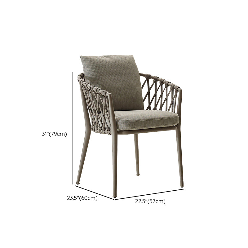 Contemporary Metal Outdoors Dining Chairs Open Back Outdoor Bistro Chairs