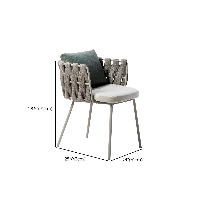 Contemporary Metal Outdoors Dining Chairs Open Back Outdoor Bistro Chairs