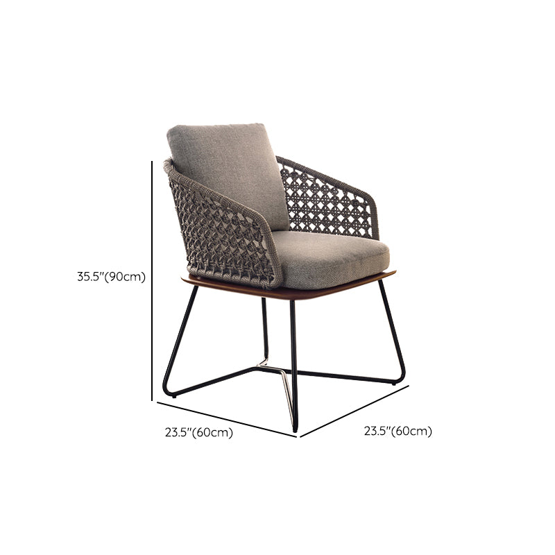 Contemporary Metal Outdoors Dining Chairs Open Back Outdoor Bistro Chairs