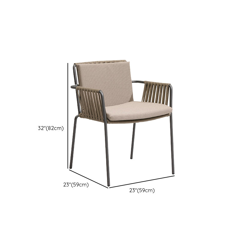 Contemporary Metal Outdoors Dining Chairs Open Back Outdoor Bistro Chairs