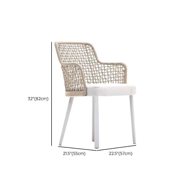 Contemporary Metal Outdoors Dining Chairs Open Back Outdoor Bistro Chairs